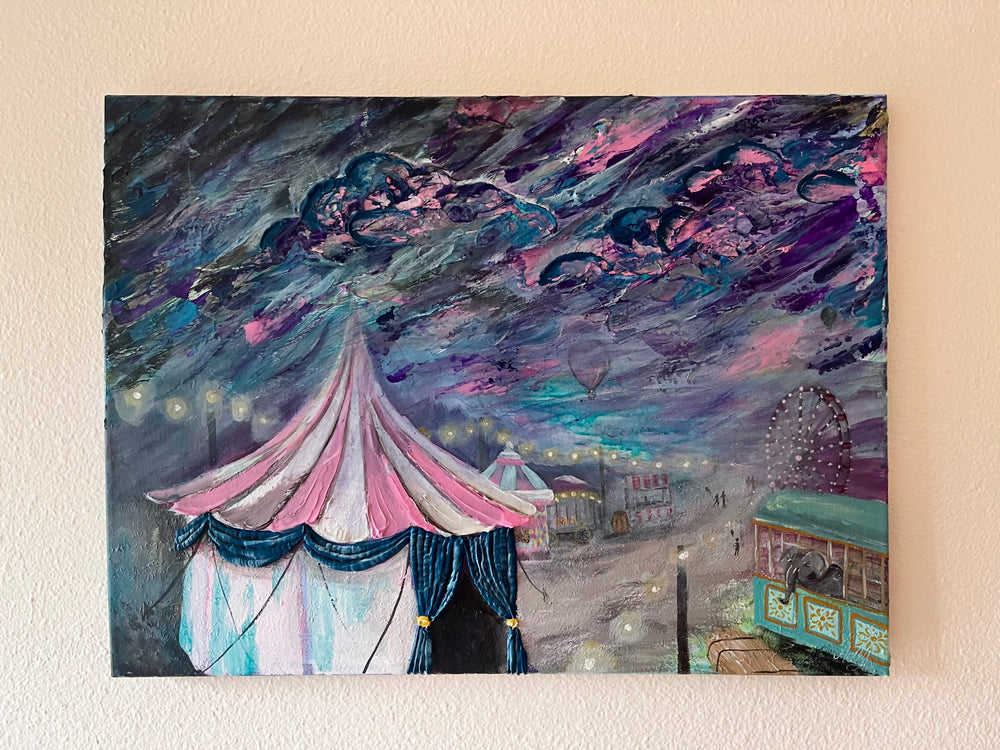 Circus haze painting by impressionist artist Holly Ann 