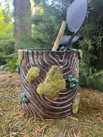 ceramic woodland utensil holder